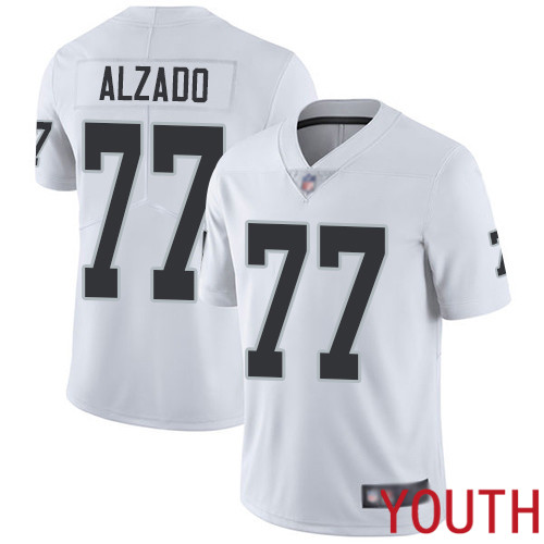 Oakland Raiders Limited White Youth Lyle Alzado Road Jersey NFL Football #77 Vapor Untouchable Jersey->nfl t-shirts->Sports Accessory